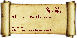 Mázor Medárda névjegykártya